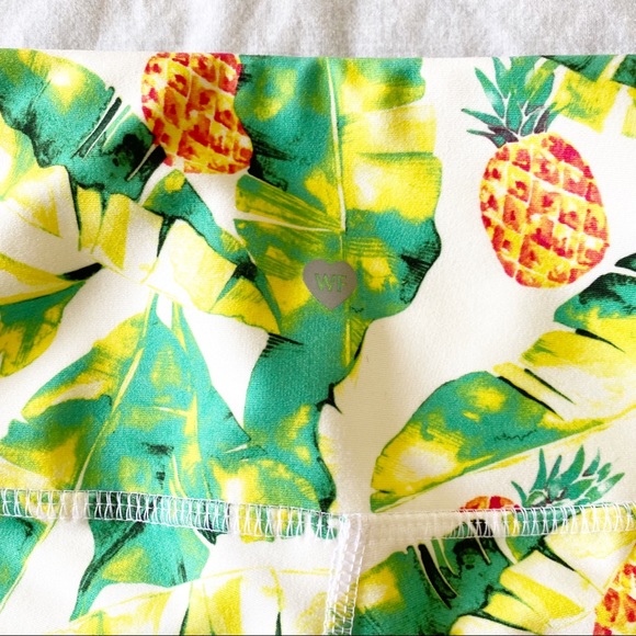 WILDFOX Sweat Green Yellow Palms & Pinas Leggings Small NEW NWT - Picture 7 of 9